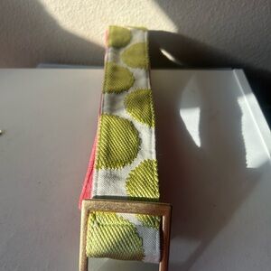 Chic Green Polka Dot Belt with Gold Buckle